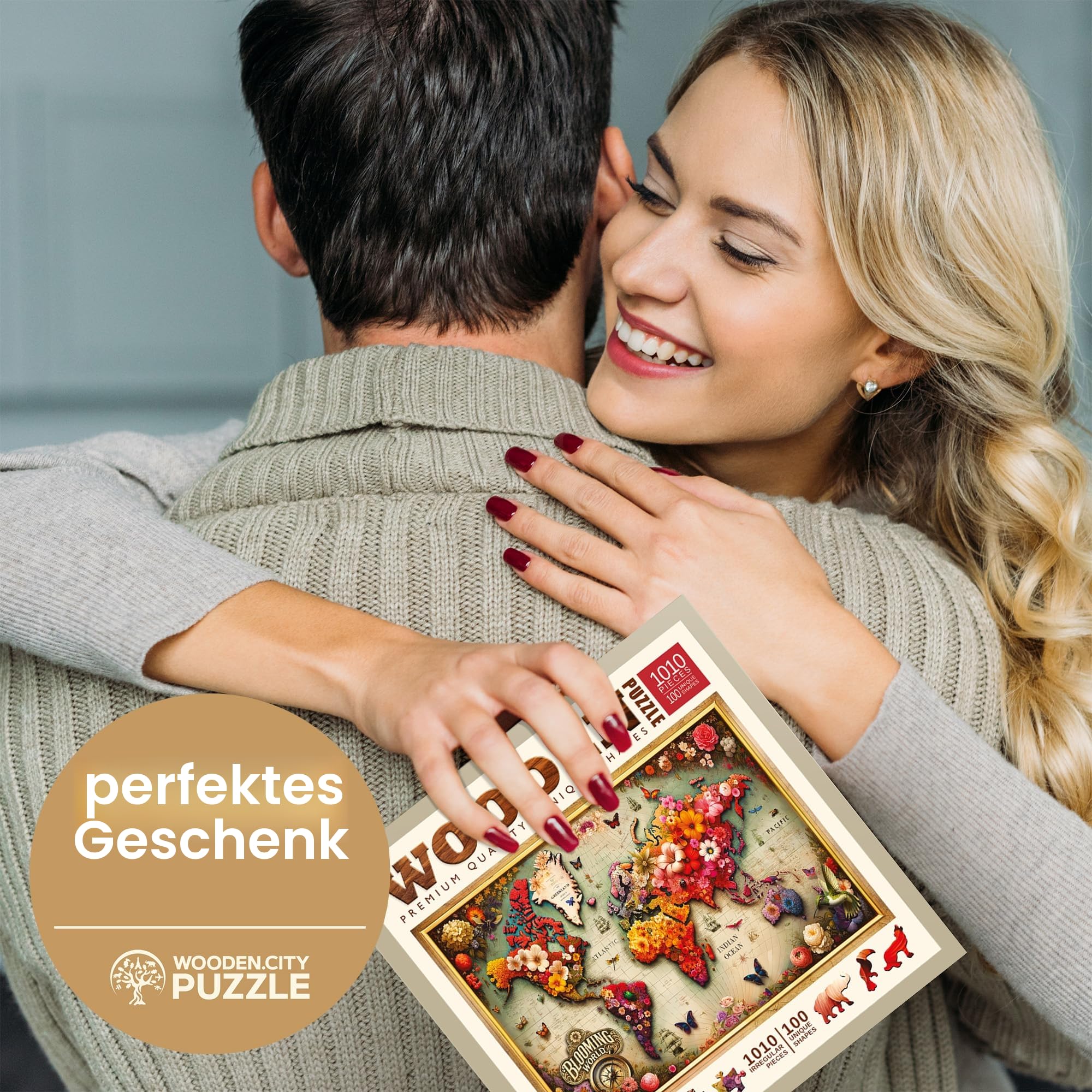 WOODEN.CITY Holzpuzzle für Erwachsene ab 15 Jahren - 1000 Teile - Größe 52 x 37,5 cm - hochwertige Holzsägeblätter - einzigartige Form Bestes Geschenk für Erwachsene
