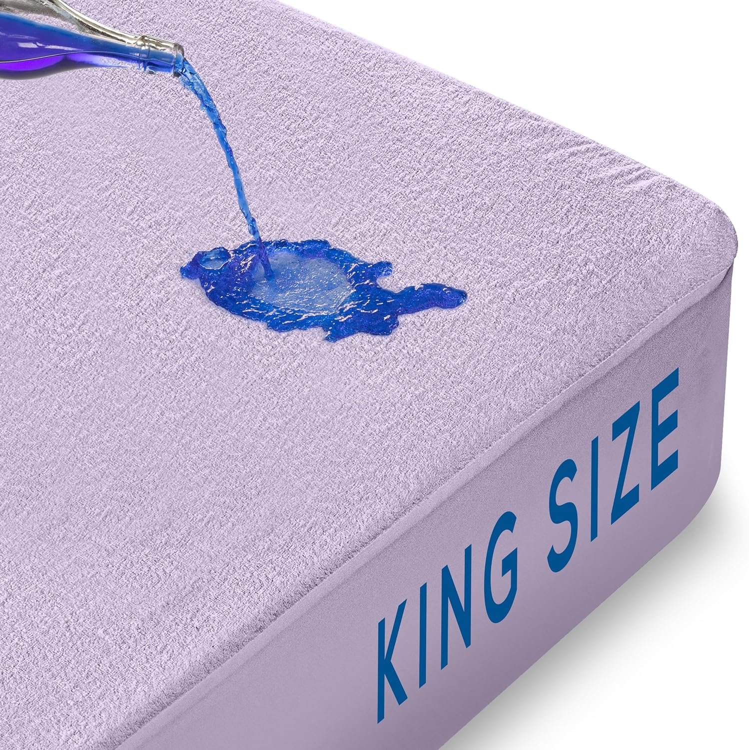 Utopia Bedding Waterproof Mattress Protector King Size Premium Terry Mattress Cover 200gsm Breathable Fitted Sheet with Stretchy Pockets (Lavender) King Lavender