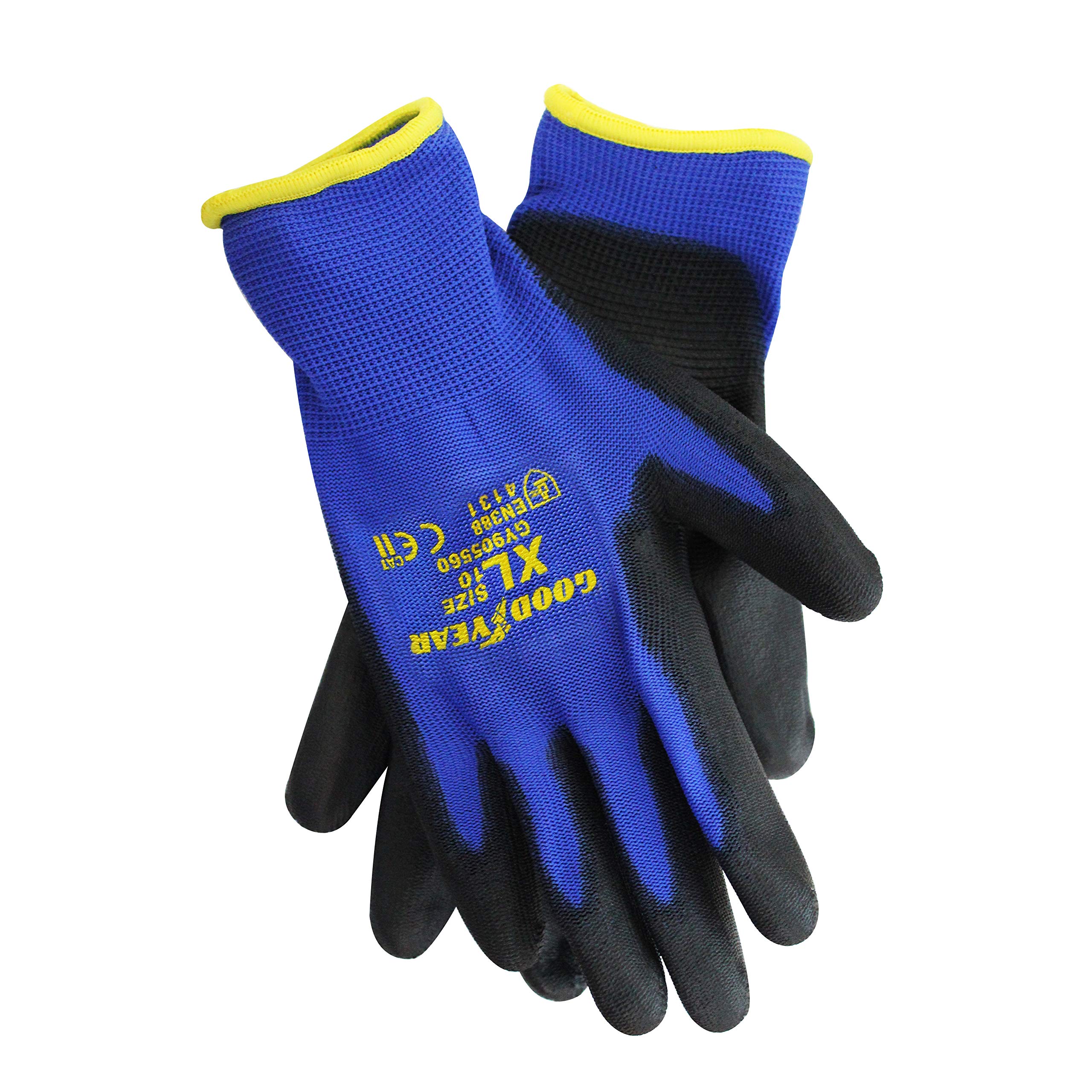 Mechanics DIY Car Gloves PU-coated  - Blue Black / XL
