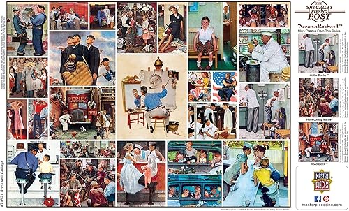 Miniatura 4 de MasterPieces - Rompecabezas Saturday Evening Post de Norman Rockwell, collage Con el doctor, 1000 piezas, Collage de Pinturas Icónicas, NA, Un solo