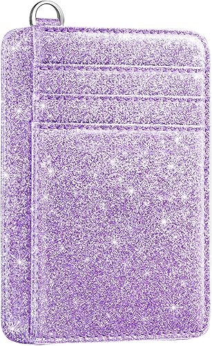 Vista 41 de Cartera delgada para mujer, tarjetero de crédito RFID, carteras minimalistas, con ventana de identificación, tarjetero con llavero, Libélula, Delgado