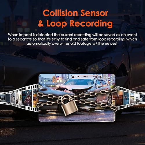 Miniatura 8 de RexingUSA R4 - Cámara de tablero de 4 canales con resolución de 1080p, Wi-Fi, GPS, visión nocturna IR, modo de estacionamiento, detección de