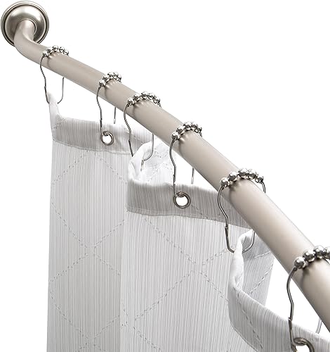 Barra de cortina de ducha curva extensible de 42 a 72 pulgadas, múltiples colores disponibles