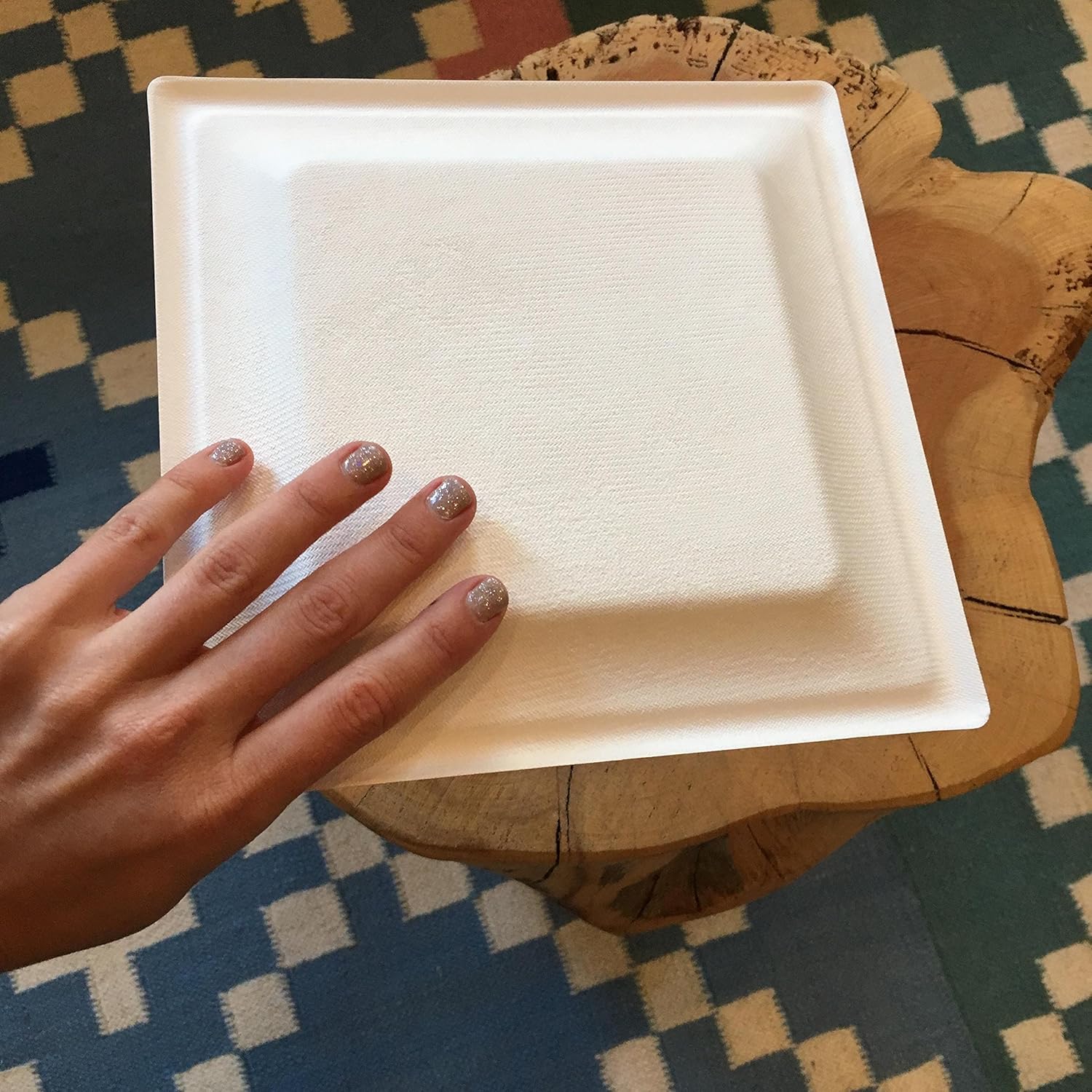 Prоmо 40% оƒƒ Susty Party 8-Inch Compostable Square Plates (50 Plates), Sugarcane Heavy Duty Disposable Biodegradable Plate, White