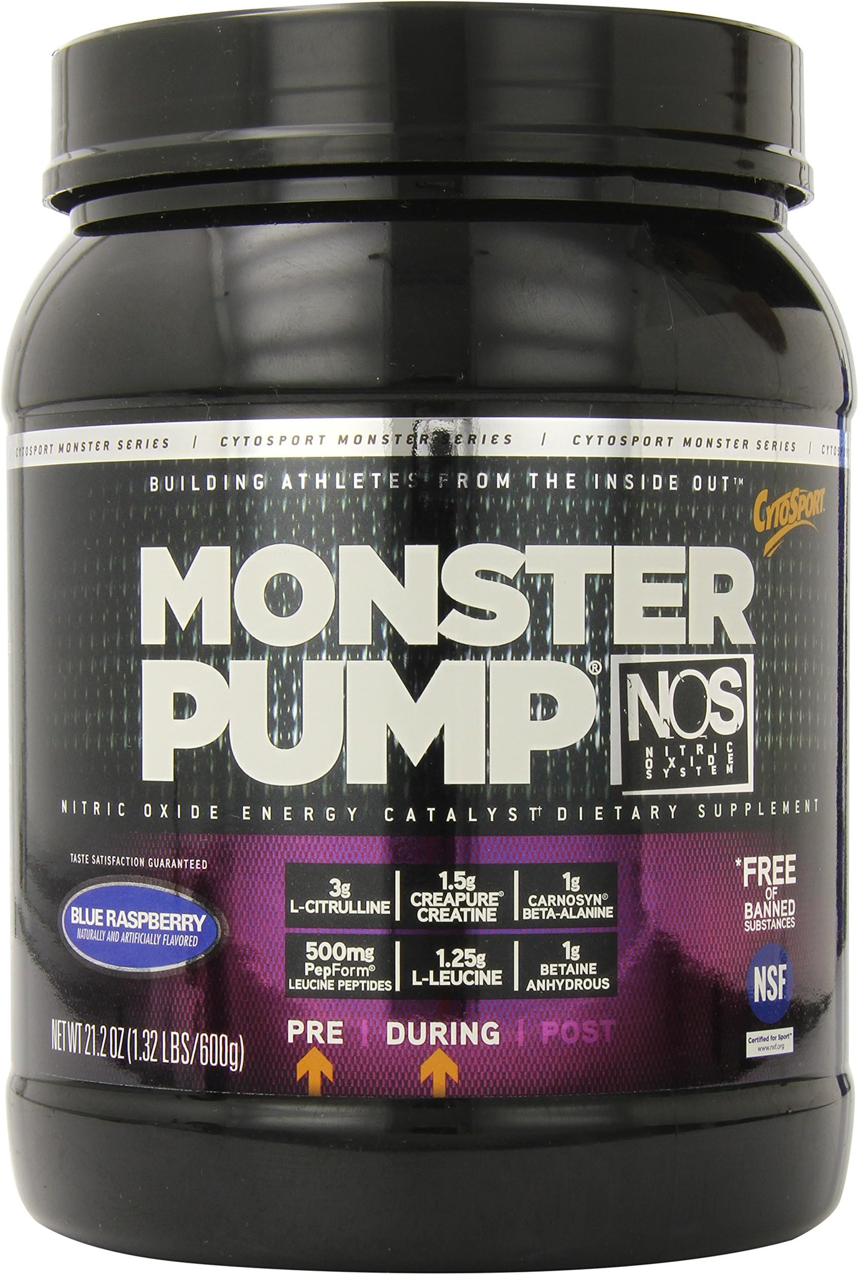 Monster Milk Monster Pump N.O.S, Blue Raspberry, 600 Grams