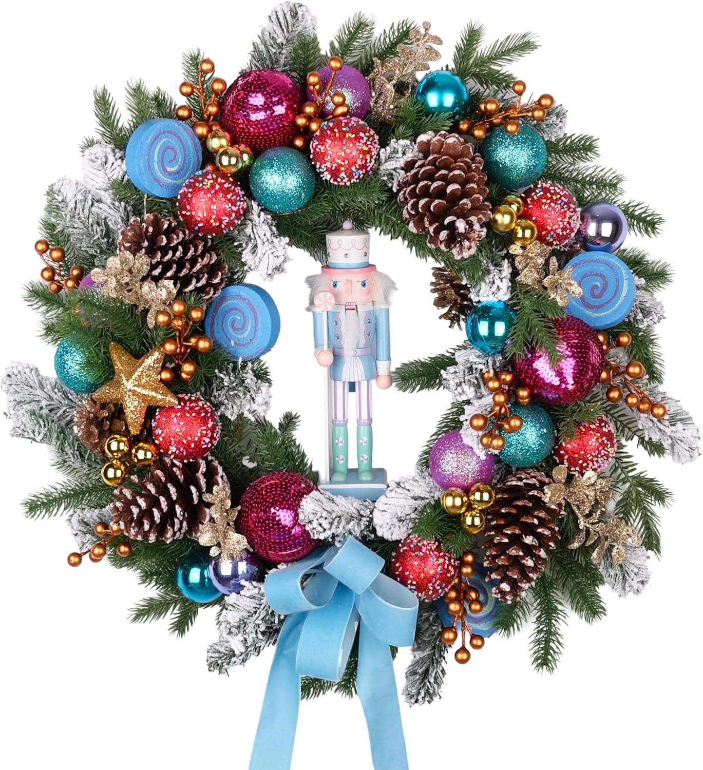 Pre-lit Christmas Wreath 28 Inch, Christmas Nutcracker Wreath Decoration for Home Front Door Porch Wall Winter Xmas Holiday Decor Pre-lit Christmas Wreath 28 Inch, Christmas Nutcracker Wreath Decoration for Home Front Door Porch Wall Winter Xmas Holiday Decor