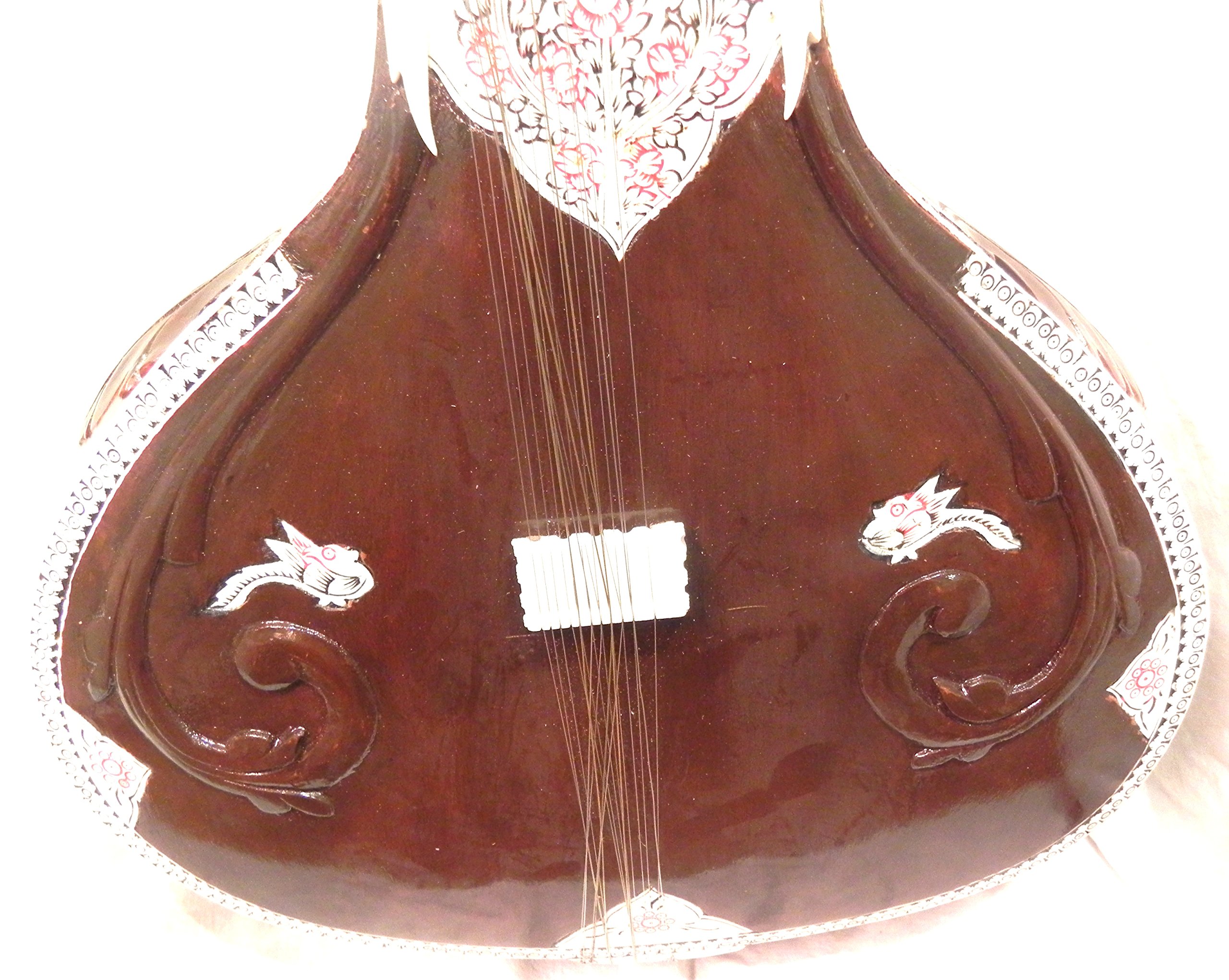 Indischer Maharaja Ravi Shankar Stil Sitar – halb dekoriert mit Faserbox