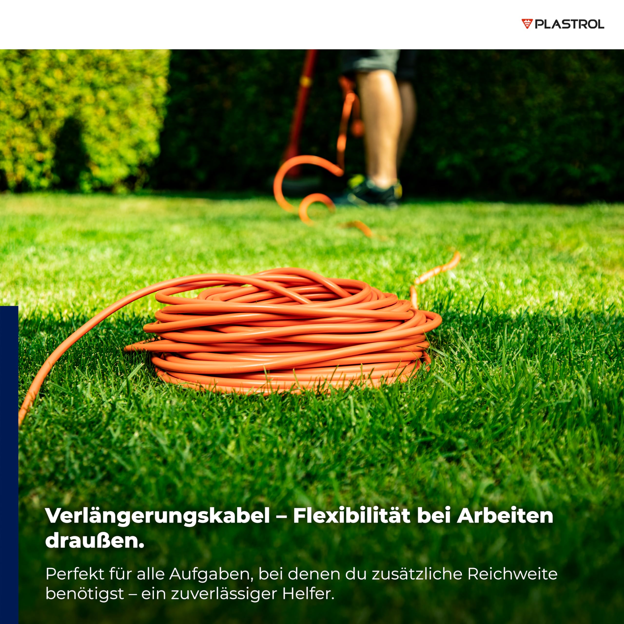 KEL Verlängerungskabel Steckdose - 50 m - Schuko Steckdosen Schutzkontakt Verlängerung - 16A IP44 230 V 3x1,5 mm² für den Außenbereich, Garten, Outdoor