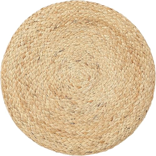 Miniatura 83 de REDEARTH · Taburete otomano de puf cubo, puf trenzado de yute para la sala de estar, dormitorio, guardería, patio, salón y otras habitaciones (14.5