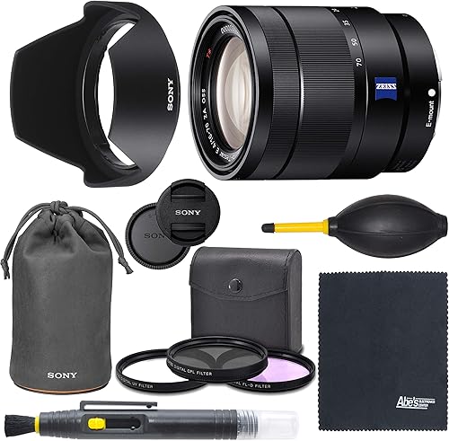 Sony Vario-Tessar T E 0.630-2.756in f4 ZA OSS Lens (SEL1670Z) + AOM Bundle Kit - Versión internacional