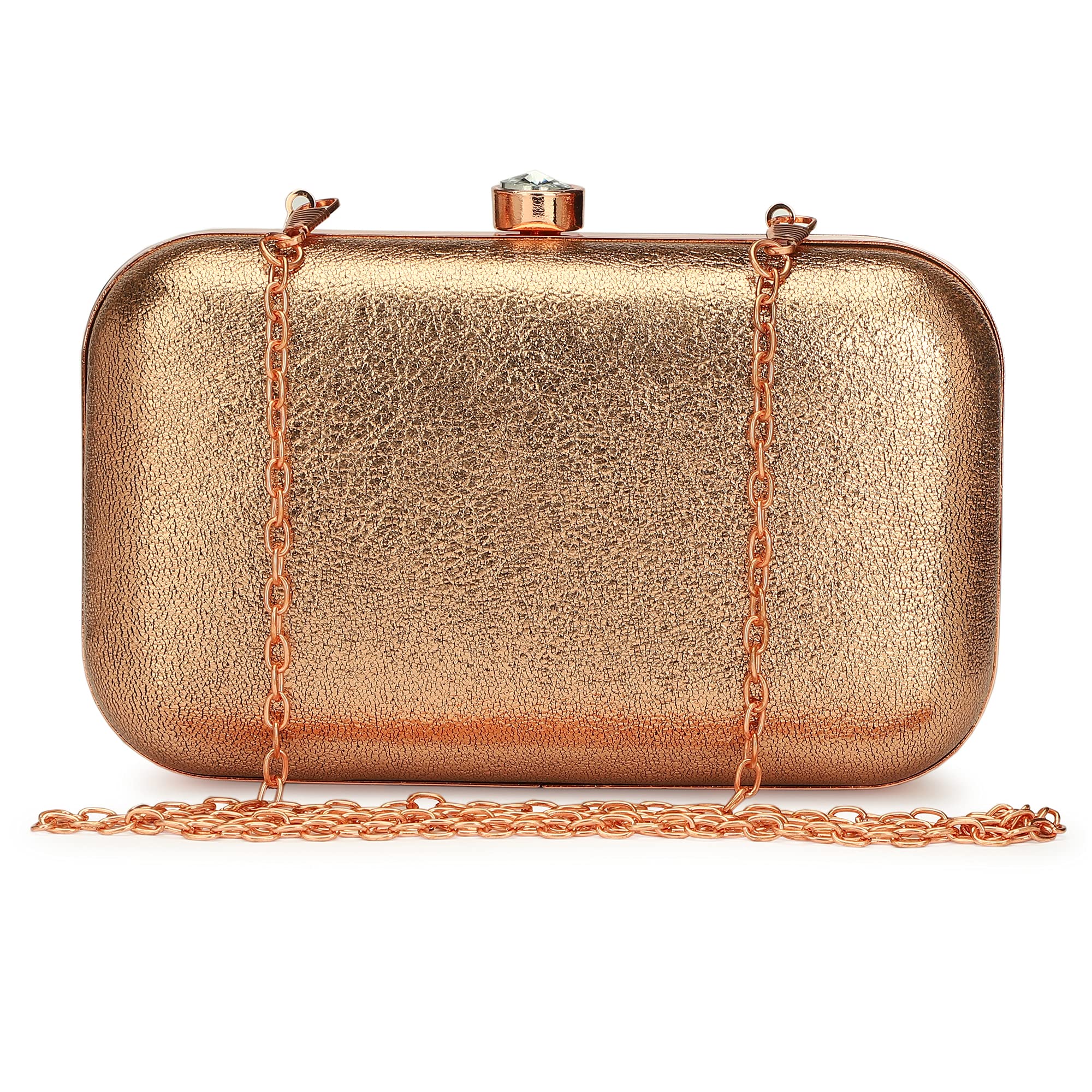 Handicraft Hand Embroidered Box Clutch Bag Purse for Bridal, Casual, Wedding Copper