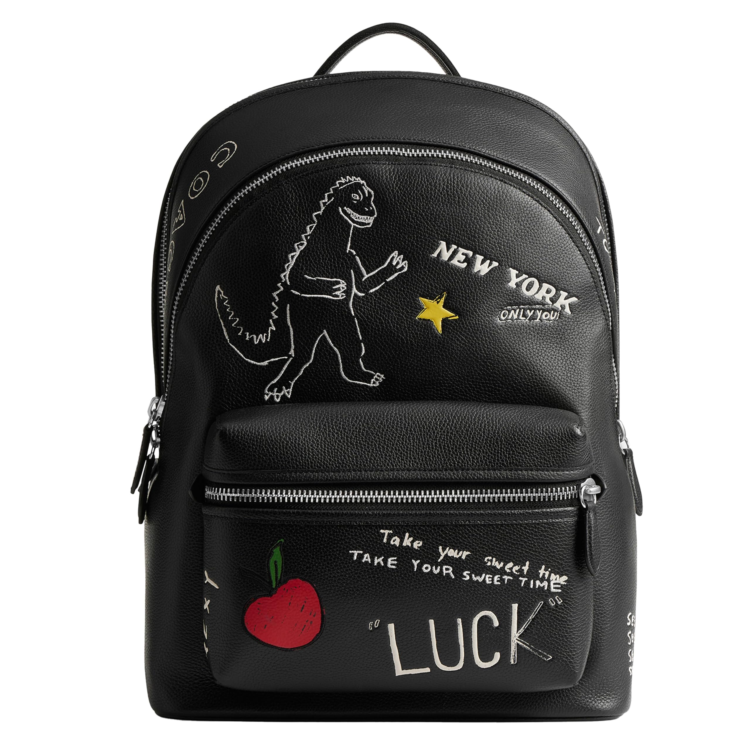 COACH Charter Backpack with Sketch Print Black Multi One Size