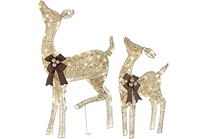 National Tree 28 Inches x 38 Inches Doe and Fawn Pine Christmas Decor