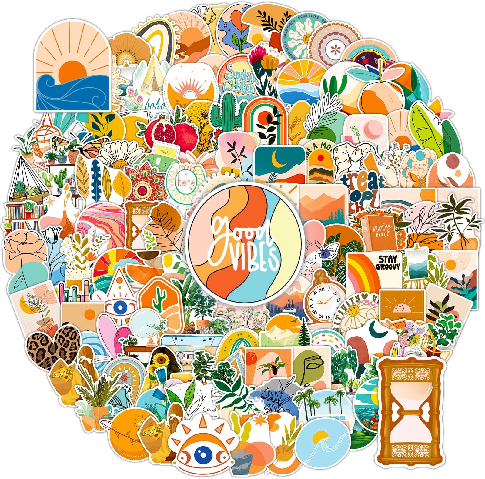 150 Pcs Boho Stickers for Water Bottles, Waterproof Vinyl Stickers Cute Stickers for Laptop Phone Journaling Scrapbook, Aesthetic Stickers for Adults Teens Kids Women