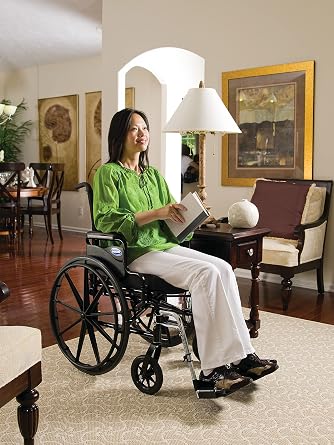 Invacare 9XT_29155 Series 9000 XT High Performance Lighter Weight Wheelchair with Full Length Arms and 18 Seat Width, Black Satin