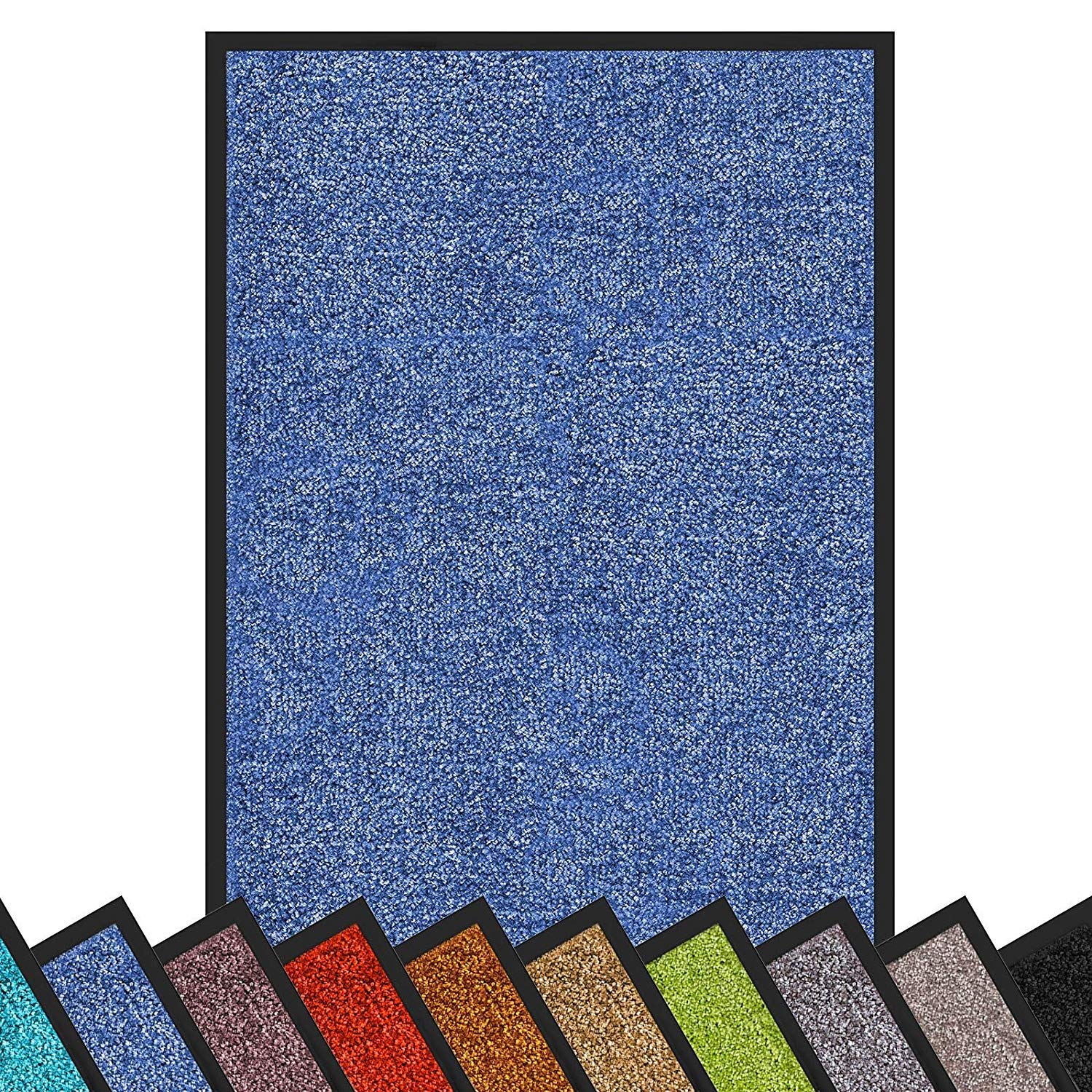 etm Dirt Trapper Door Mat Entrance Mat Rhine (Cornflower Blue, 60 x 90 cm) Indoor & Outdoor Doormat, Washable Front Door Mat Non-Slip Backing Super Absorbent Floor Mat Entrance Rug Barrier Mat — image 1