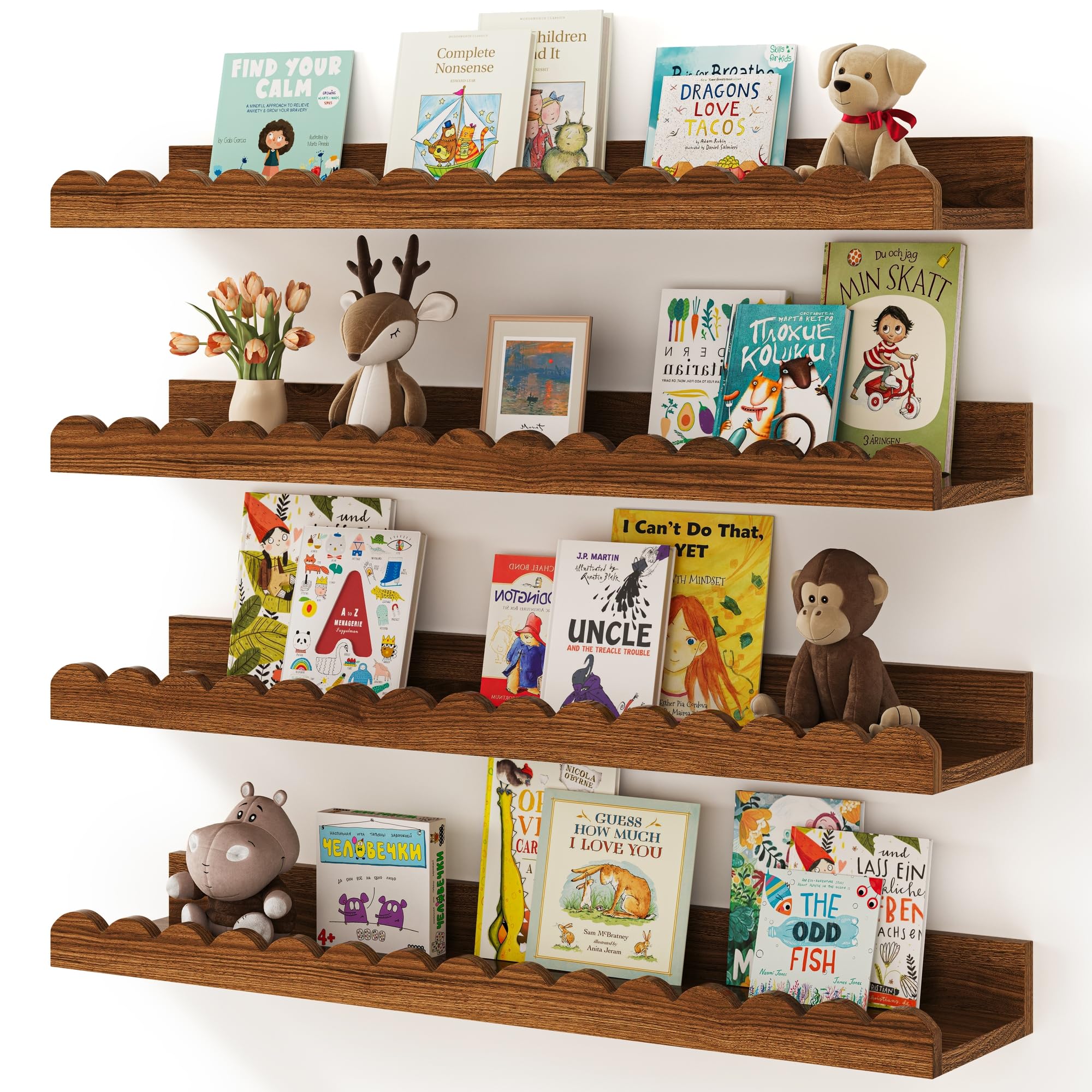 Shario Floating Shelves - White Nursery Book Shelves -10 Shario Floating Shelves - White Nursery Book Shelves -10