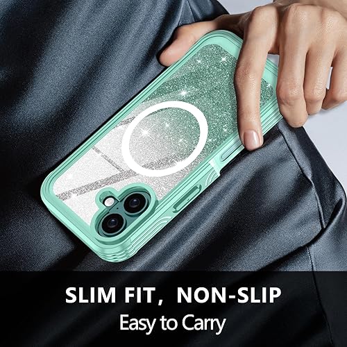 Miniatura 8 de Hekodonk Funda para iPhone 16 Plus, compatible con Magsafe protector de pantalla de vidrio templado integrado y protección de lente de cámara cuerpo