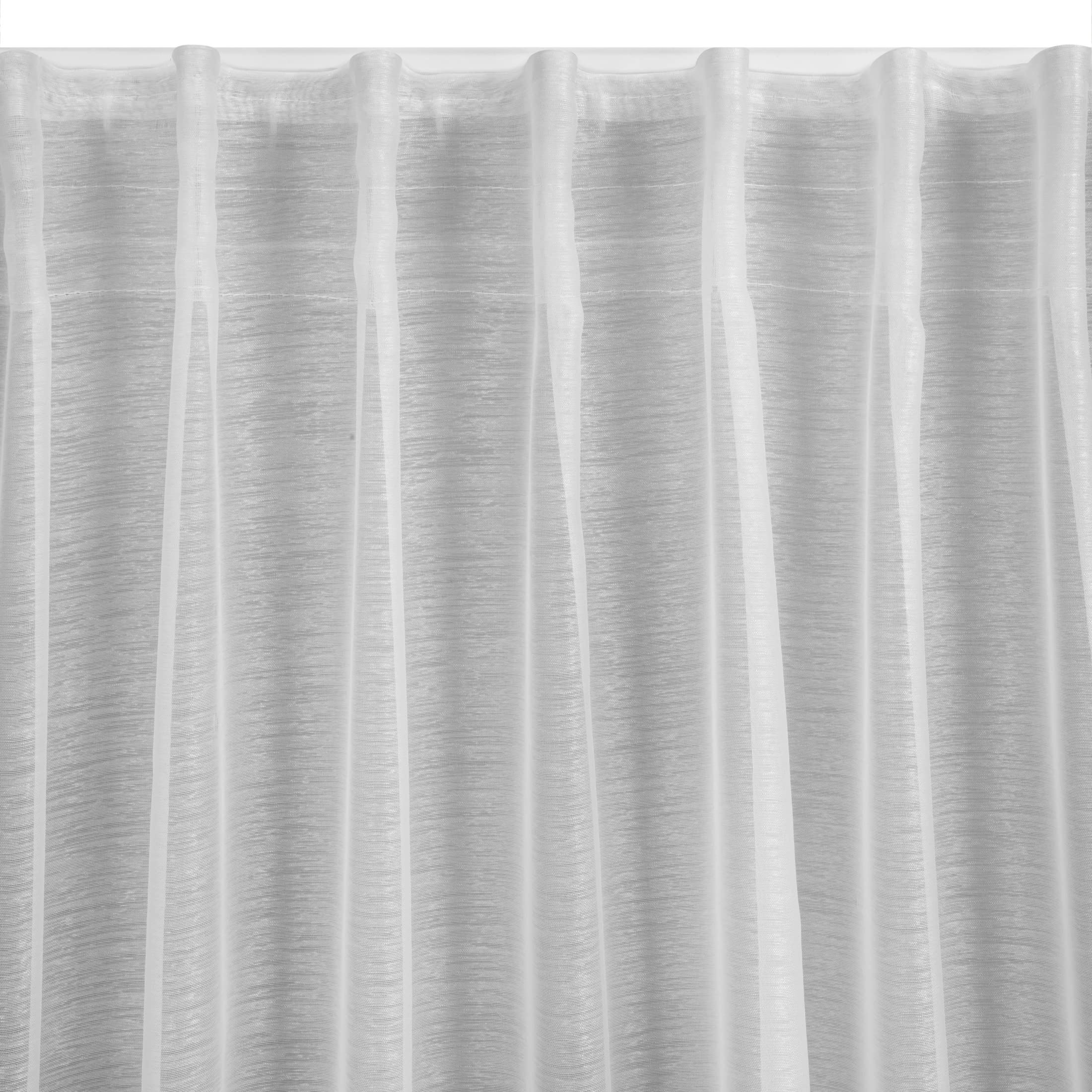 Eurofirany Belissa, tenda bianca trasparente con struttura antipioggia orizzontale e nastro plissettato anche per binario a soffitto/binario per tende, confezione da 1 pezzo, trasparente, leggera,