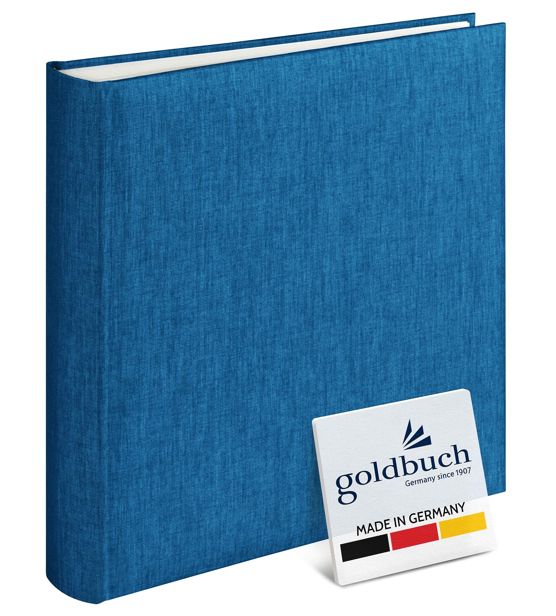 goldbuch 31711 Fotoalbum, Summertime, 30 x 31 cm, Fotobuch mit 100 weiße Seiten & Pergamin Trennblättern, Foto Album aus Leinen, Erinnerungsalbum, Hellblau