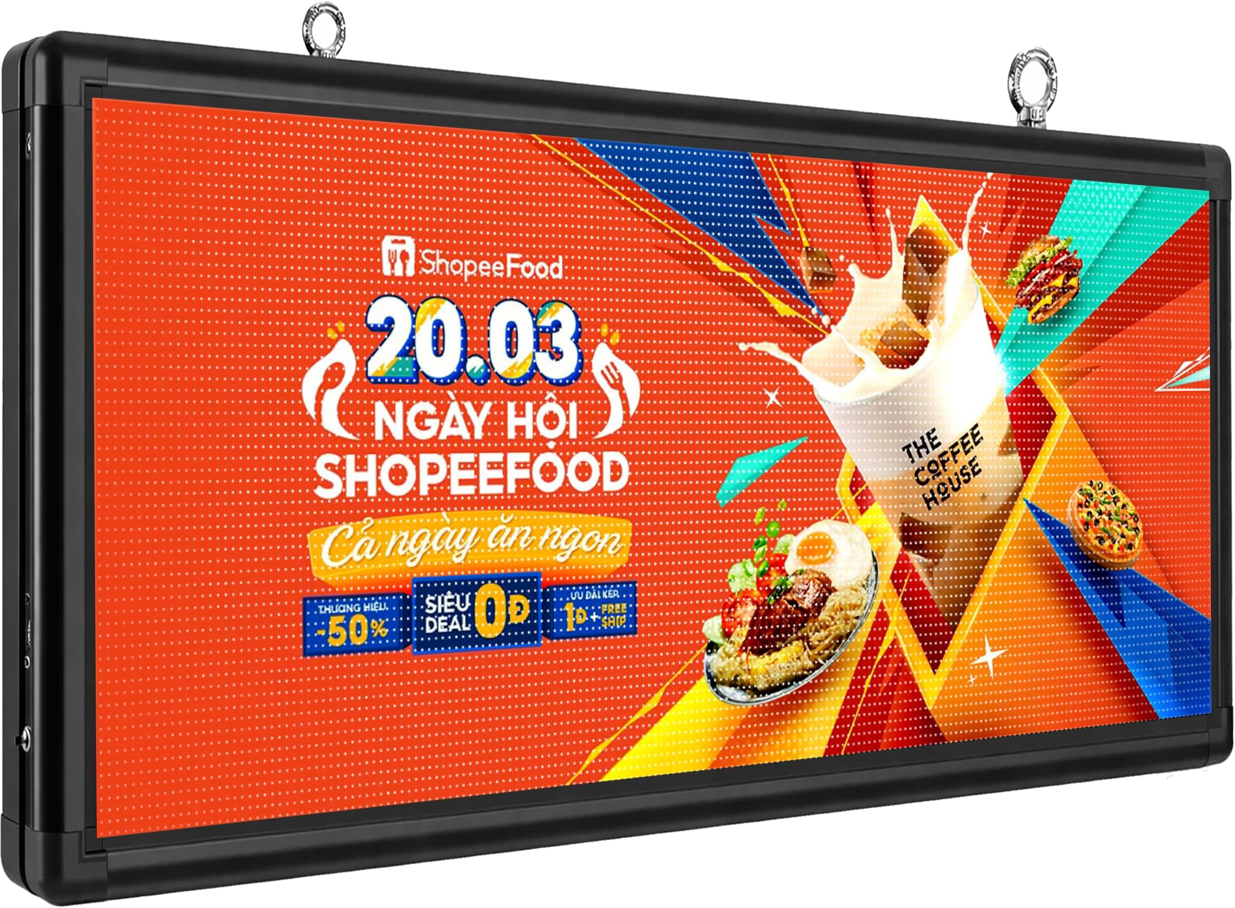 P6 Outdoor Full-Color LED Scrolling Sign, 40″ × 18″Programmable Digital Display Board with WiFi & USB Control, Waterproof LED Sign for Business Advertising