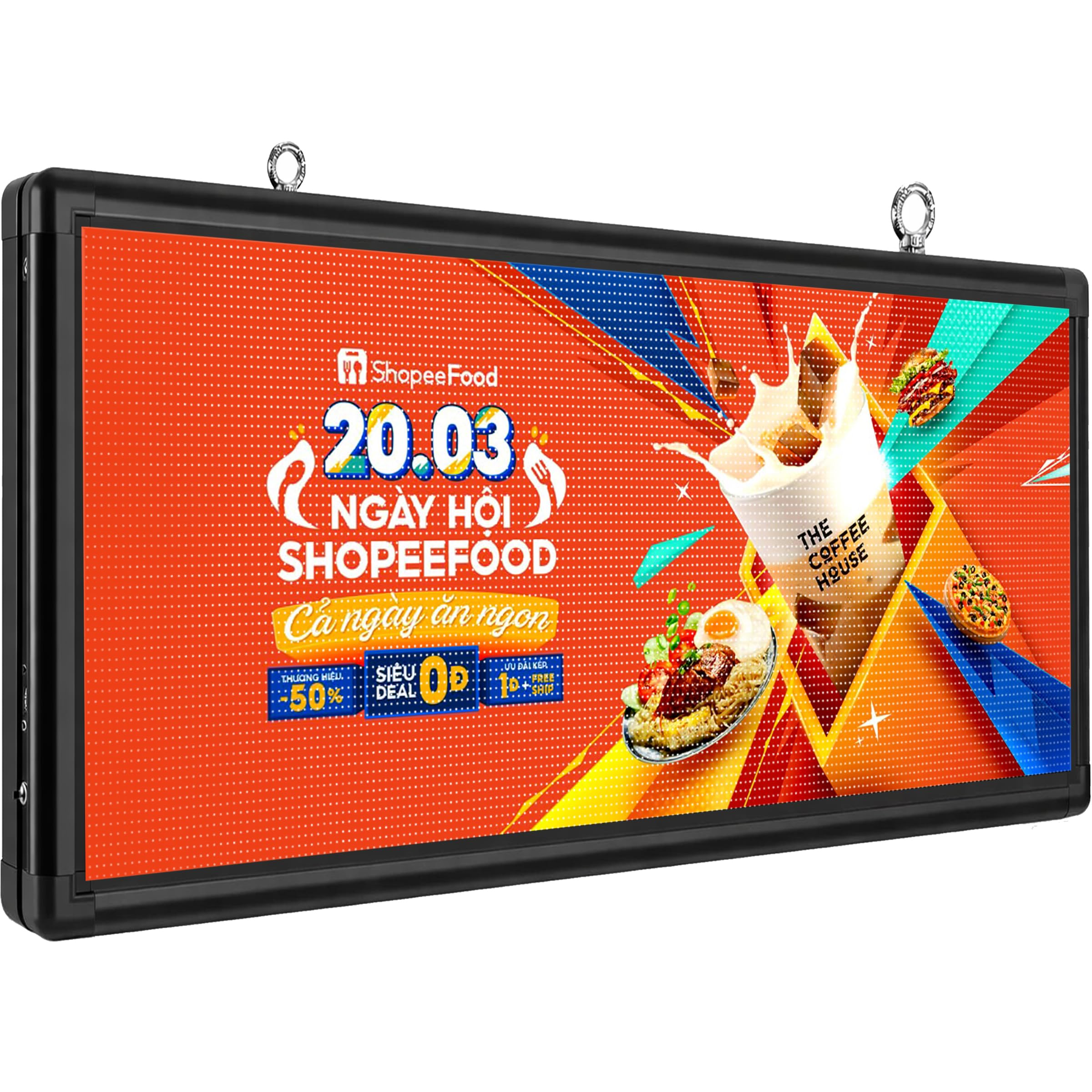 P6 Outdoor Full-Color LED Scrolling Sign, 40″ × 18″Programmable Digital Display Board with WiFi & USB Control, Waterproof LED Sign for Business Advertising