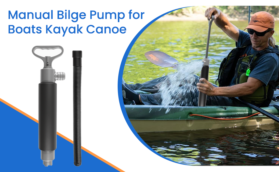 Pompe De Cale Manuelle Portable Avec Tuyau D’extension – Poignée Antidérapante, Pour Kayak, Canoë
