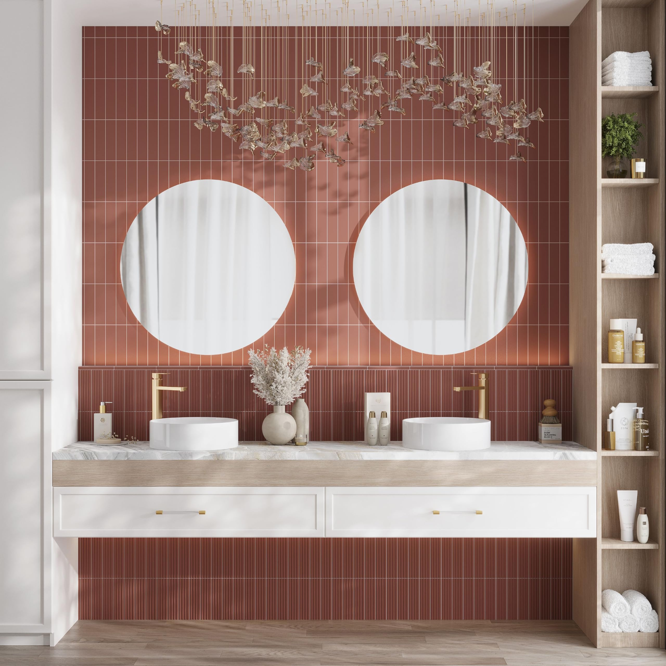 Amazon.com: Arte 1.97 in. x 7.87 in. Matte Red Ceramic Subway Wall