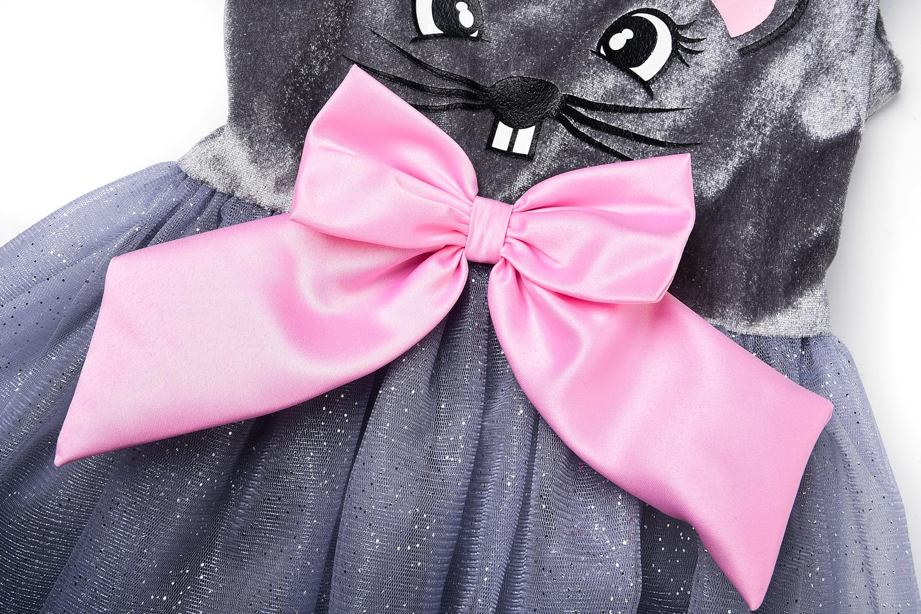 ReliBeauty Disfraz Ratón Niña 3-12 Años Vestido Animales Accesorios con Orejas Cola Carnaval Halloween