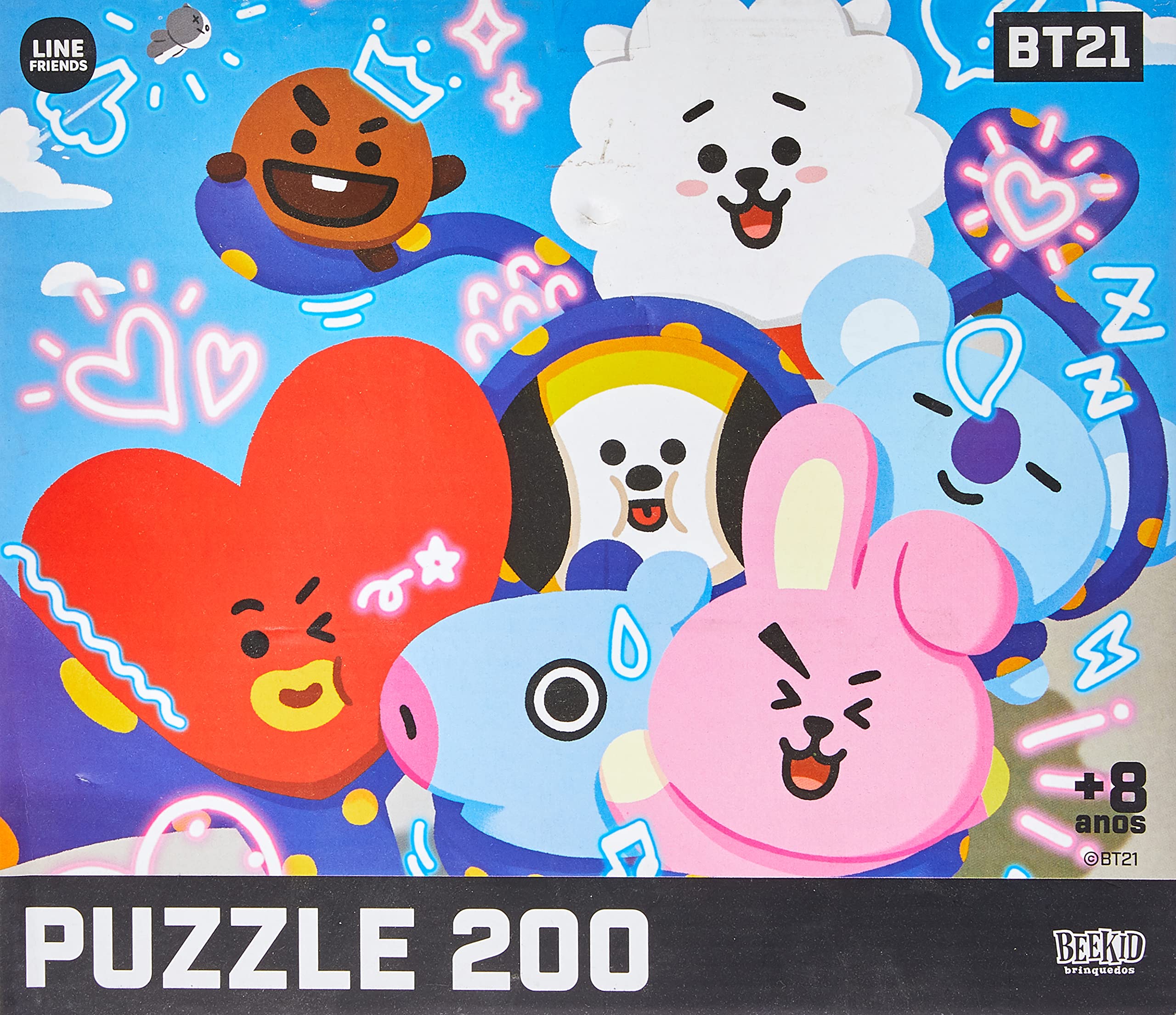 Beekid Brinquedos Quebra-cabeça BT21 Festa 200 peças | Amazon.com.br
