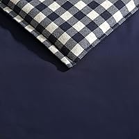 Vista 3 de Eddie Bauer - Juego de edredón Twin, ropa de cama de algodón reversible con funda a juego, prelavado para mayor suavidad (Kingston Navy, Twin)