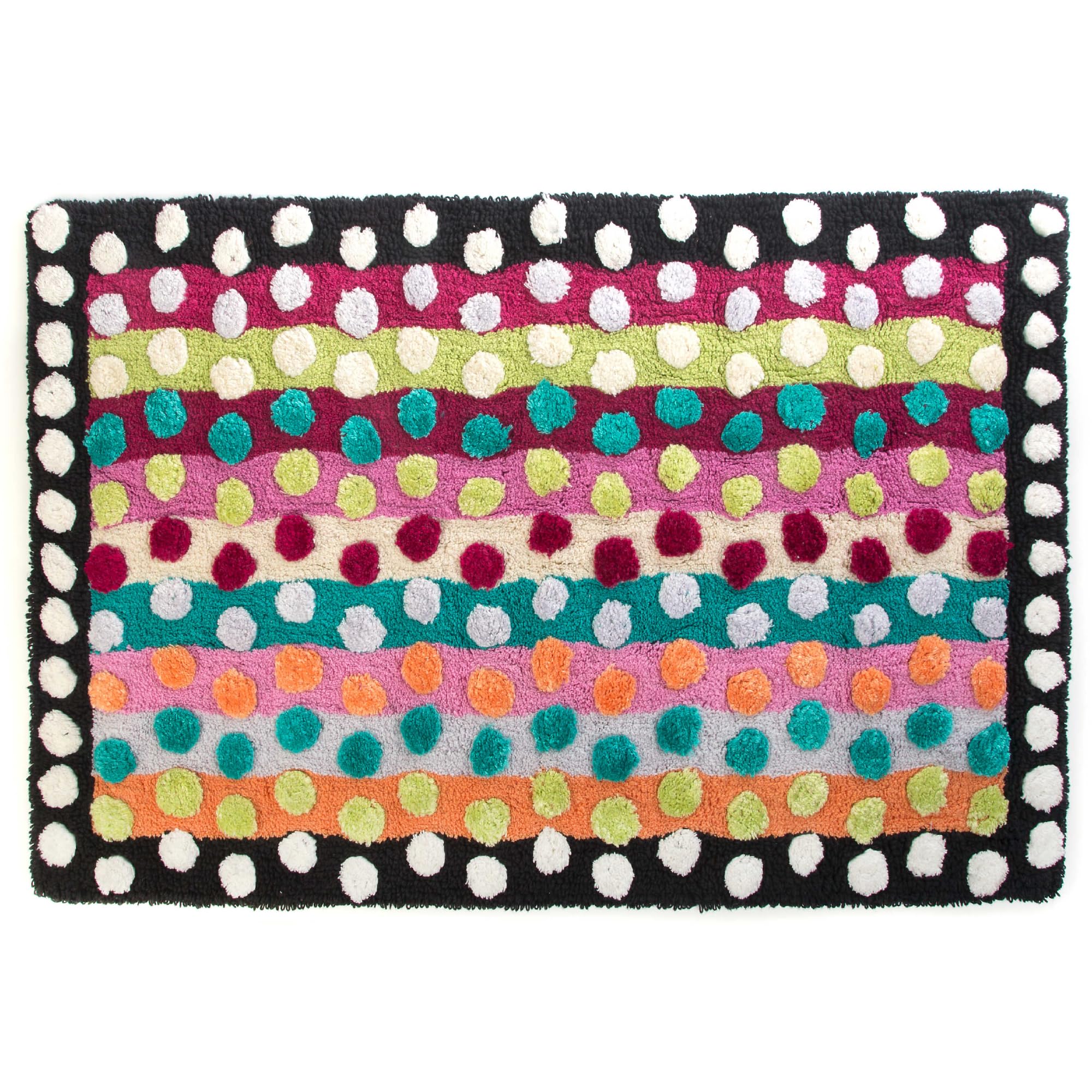 MACKENZIE-CHILDS Bath Rug, Bath Mat for Bathroom Use, Cotton Rug, 24" H x 36" W, Ribbon & Dot