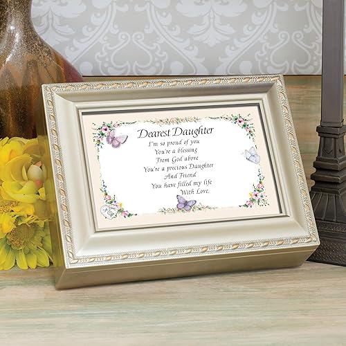 Miniatura 4 de Dearest Hija champaña Plata Cottage Garden tradicional caja de música Reproduce Light Up My Life