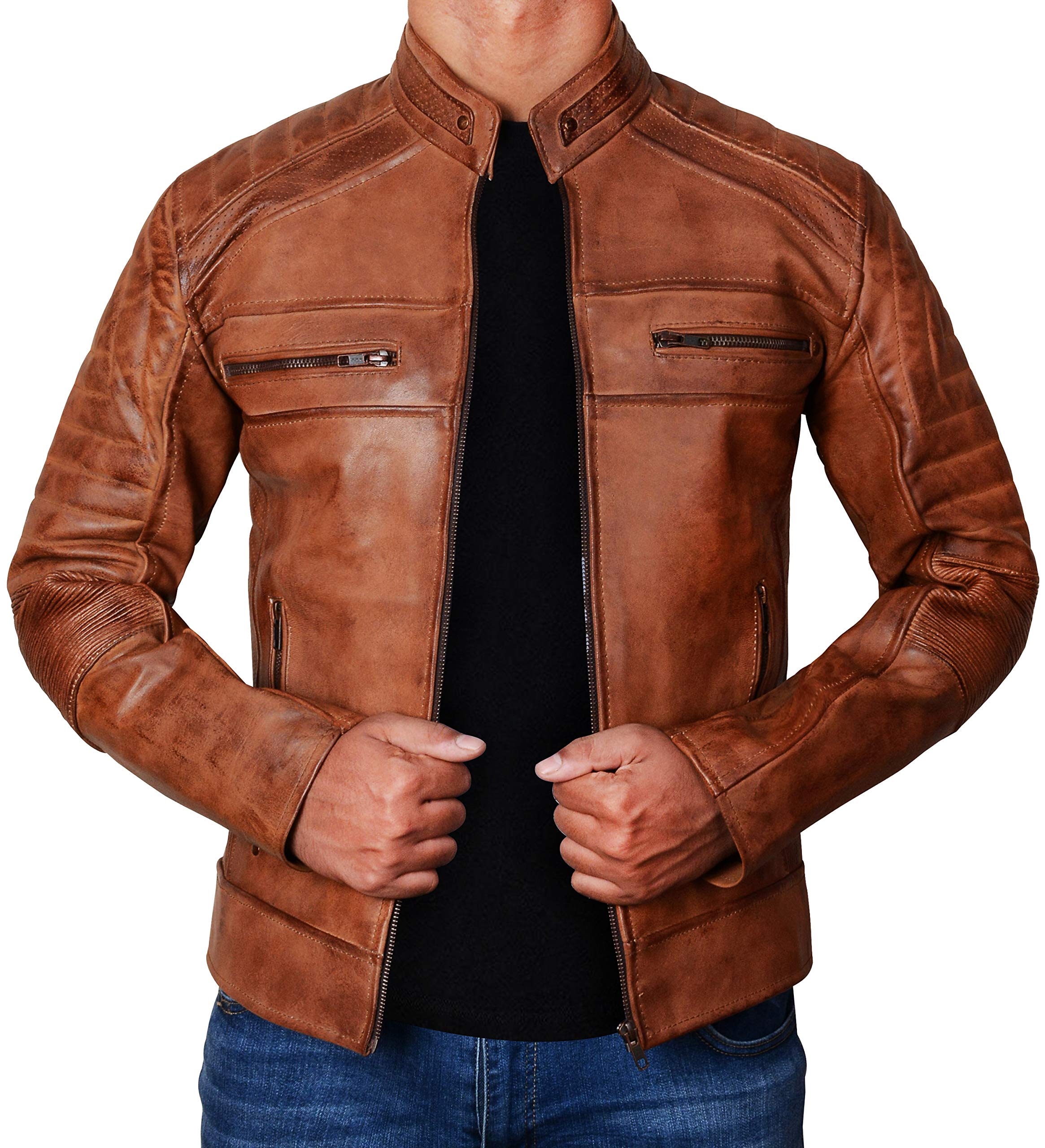 Leather   Jacket  Brown, Cafe Racer  Leather   Jacket  Brown,  Leather  Jackets for Men - Motorcycle  Jacket  Men - leather  Biker  Jacket  Men - Real  Leather  Jackets for Men, Brown