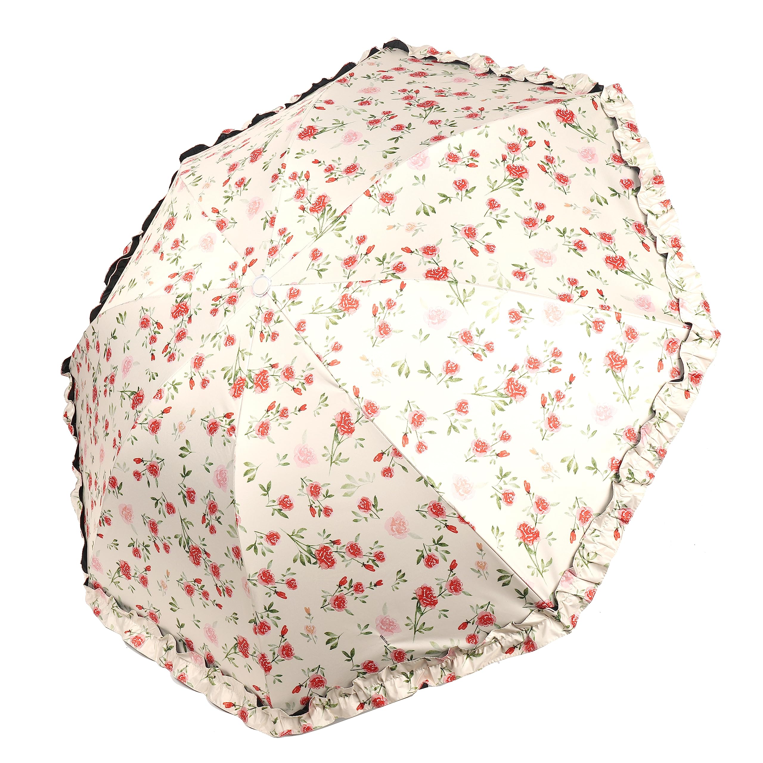 NIGHTSTARManual Open Close 3 Fold Travelling Folidng Printed Women Girls Rain Umbrella With Storage Bag