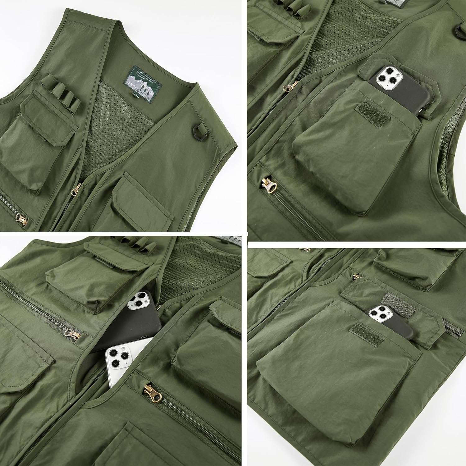 Men's Utility Fishing Cargo Vest Outdoor Lightweight Safari Travel Photo Vest Hiking Waistcoat With Multi Pockets - Image 6