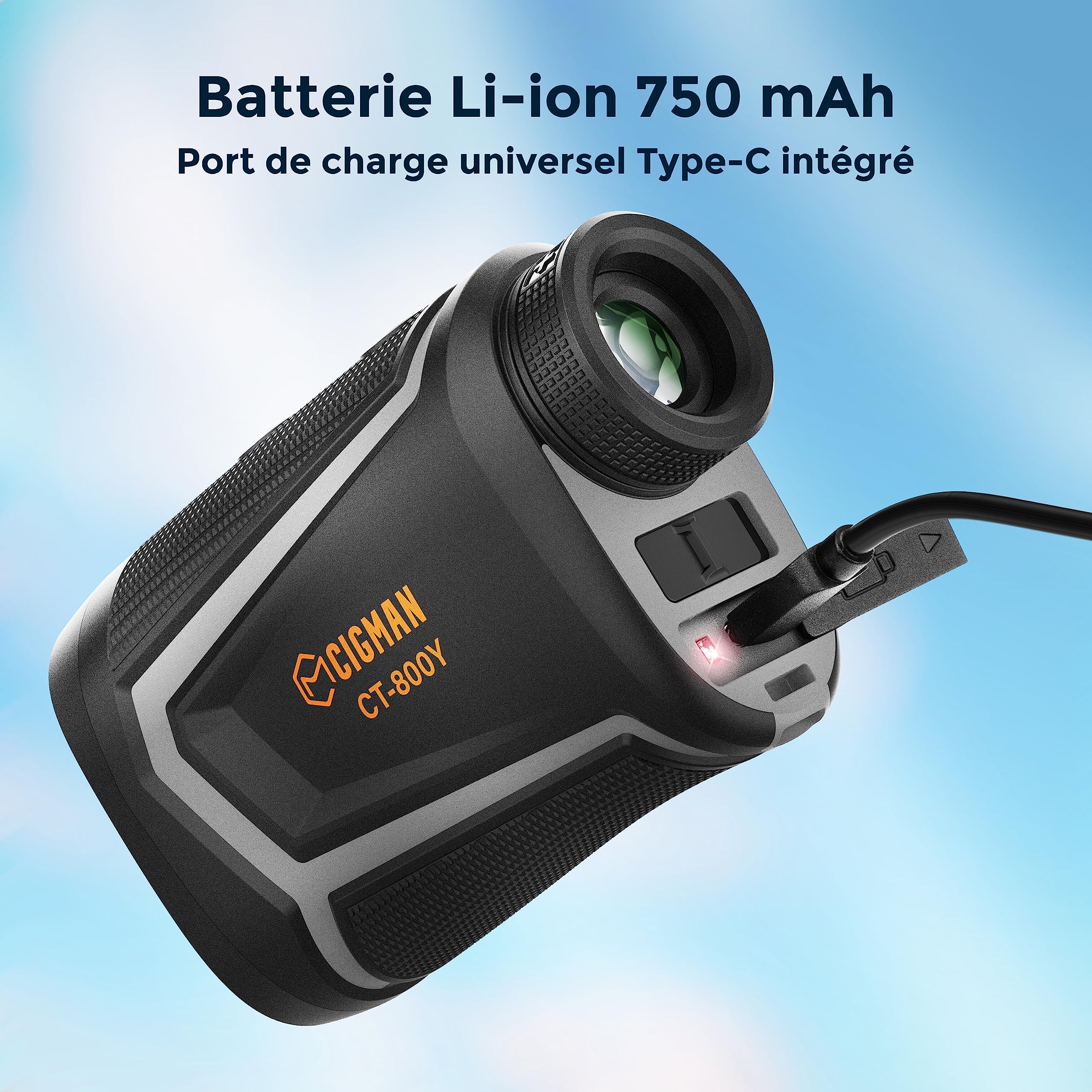 Télémètre de Golf CIGMAN Télémètre Laser 800-1000 Yards avec Pente Rechargeable par USB, grossissement élevé, Vibration de Verrouillage du mât de Drapeau, Mesure de Niveau, Mesure de Vitesse