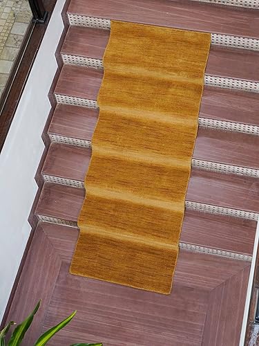 Miniatura 61 de Rugsotic Carpets Alfombra de Área Gabbeh de Lana Anudada a Mano 8'x10' Marrón Sólido L00111 Marrón,Verde,Beige,Azul / Patchwork,Camel,Carbón