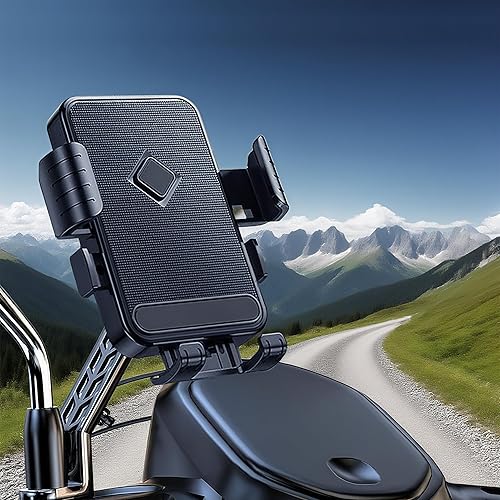 Soporte para teléfono de bicicleta, soporte para motocicleta, soporte para teléfono de motocicleta, súper fácil de instalar, abrazadera de teléfono
