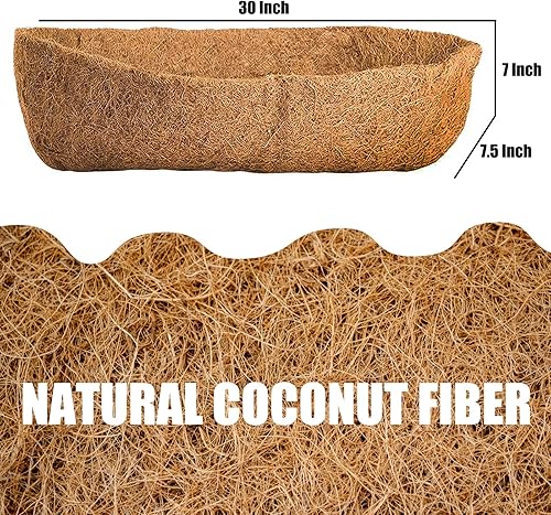 Miniatura 2 de 4 paquetes de revestimientos de coco para macetas de 30 pulgadas, inserto de fibra de coco, maceta de canal, revestimiento de cesta para plantas al