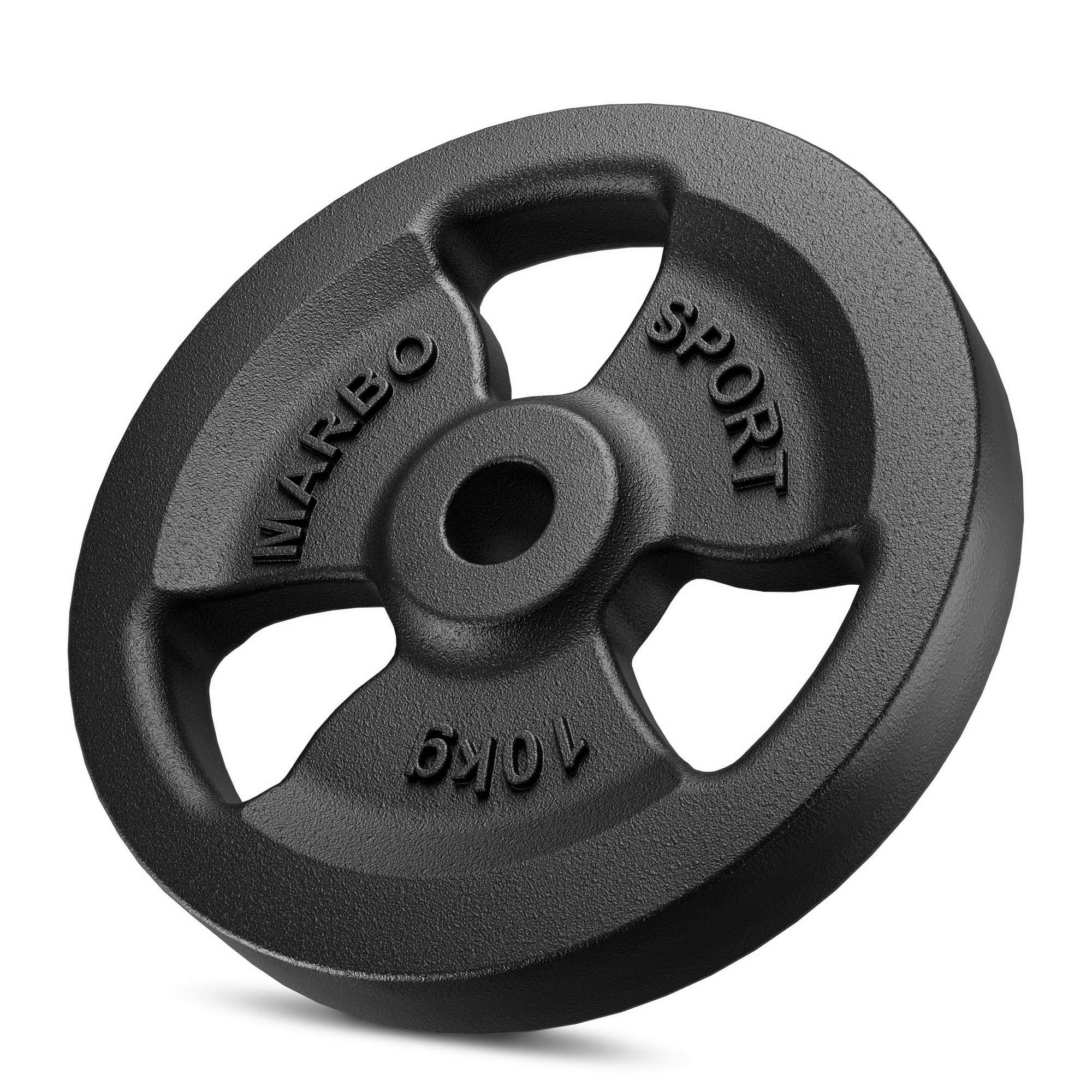 Marbo Sport Pesi Tribo in ghisa con bilanciere rinforzato 198 cm ø30mm, barra per curl 120cm ø30mm, manubri 40cm ø30mm e pesi, 1x bilanciere, 1x bar curl, 2x manubri | Impostare le opzioni 83kg / 113kg / 172kg | Made in EU