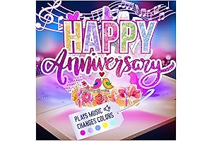 100 GREETINGS Lights & Music Happy Anniversary Card