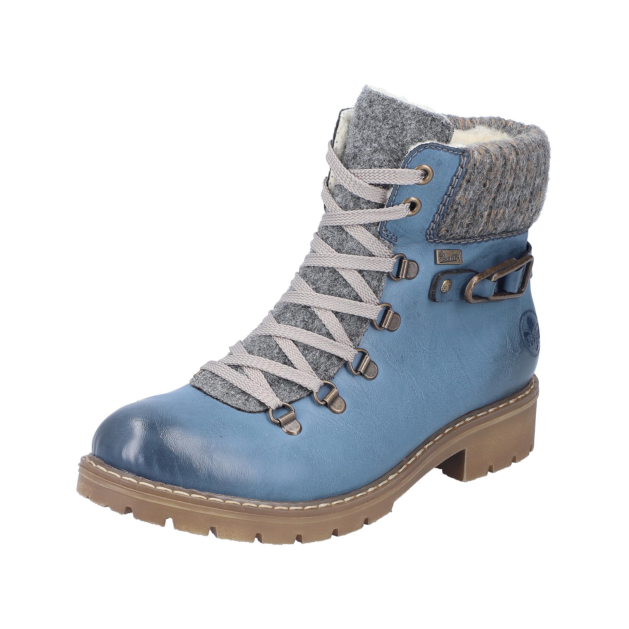 Rieker Women's Y9131 Lace-Up Boots, blue, 3.5 UK