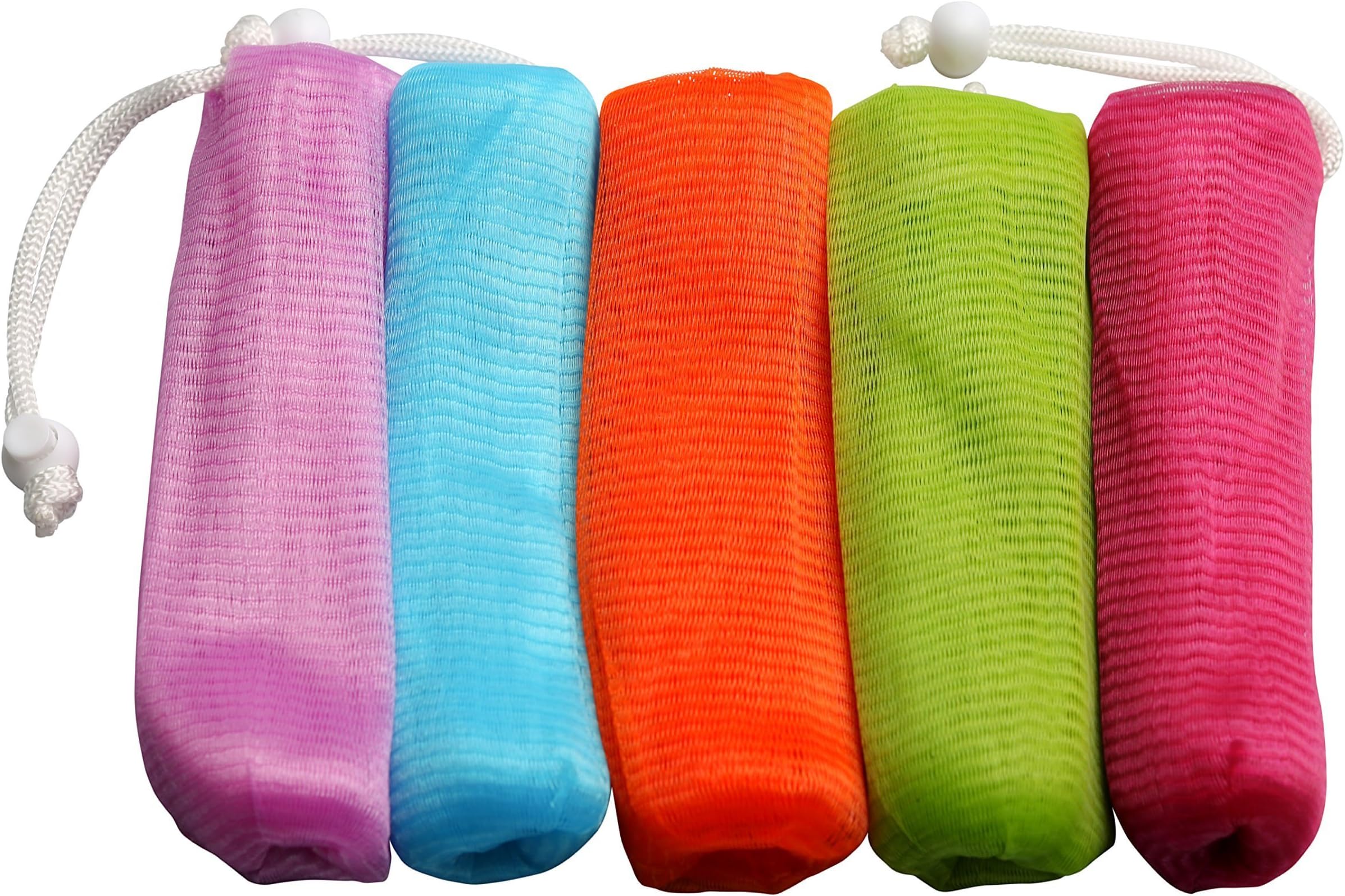 The Miracle Shop Exfoliating Mesh Soap Saver Pouch Bag Sack Sponge, Pack of 5