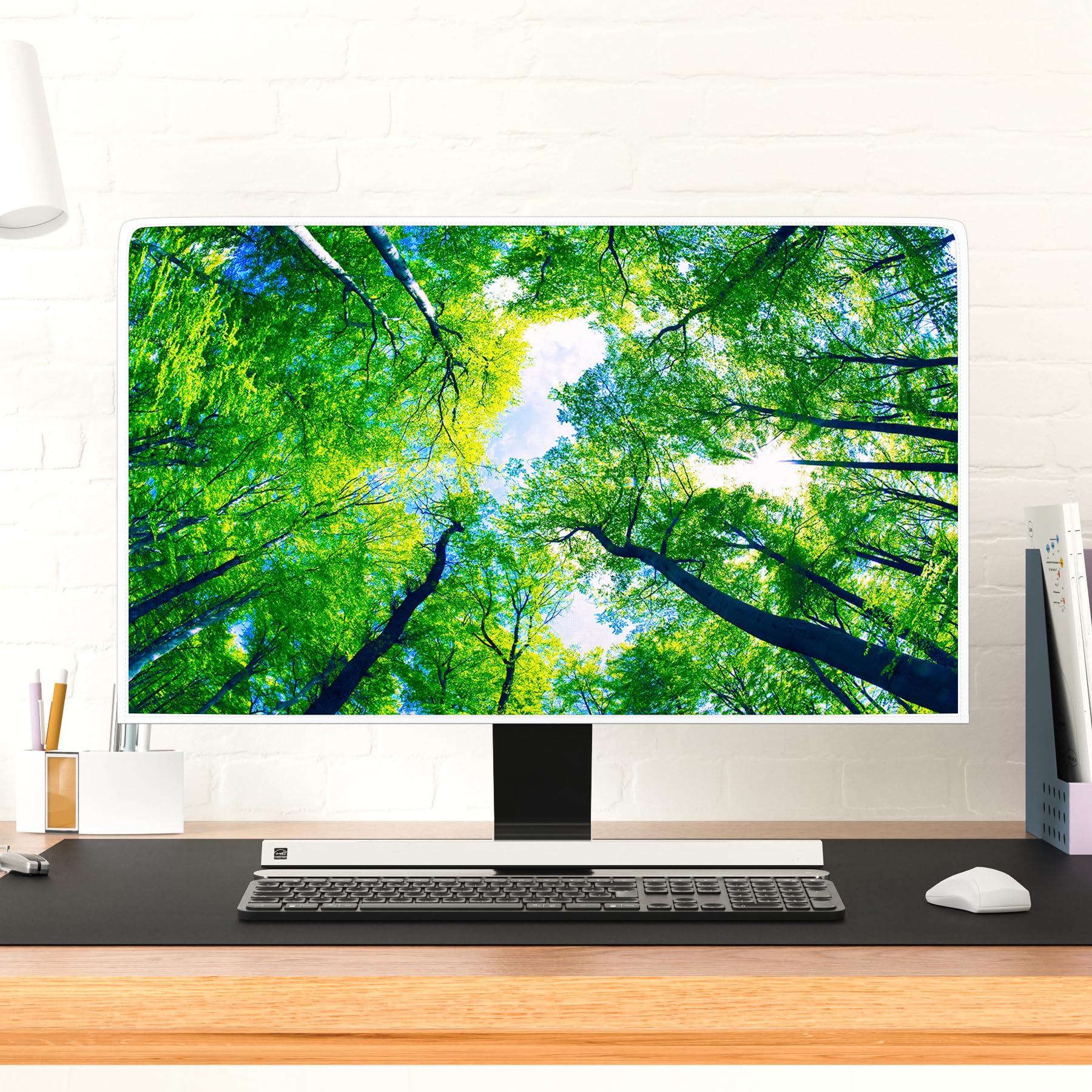 Baocicco Green Forest Waterproof 22, 23, 24, 25 Inch Anti-Static Dustproof LCD/LED/HD Full Body Cover For Computer Screen Panel Case Computer Sleeve Compatible With IMac 24, 22-25 PC, Desktop And TV