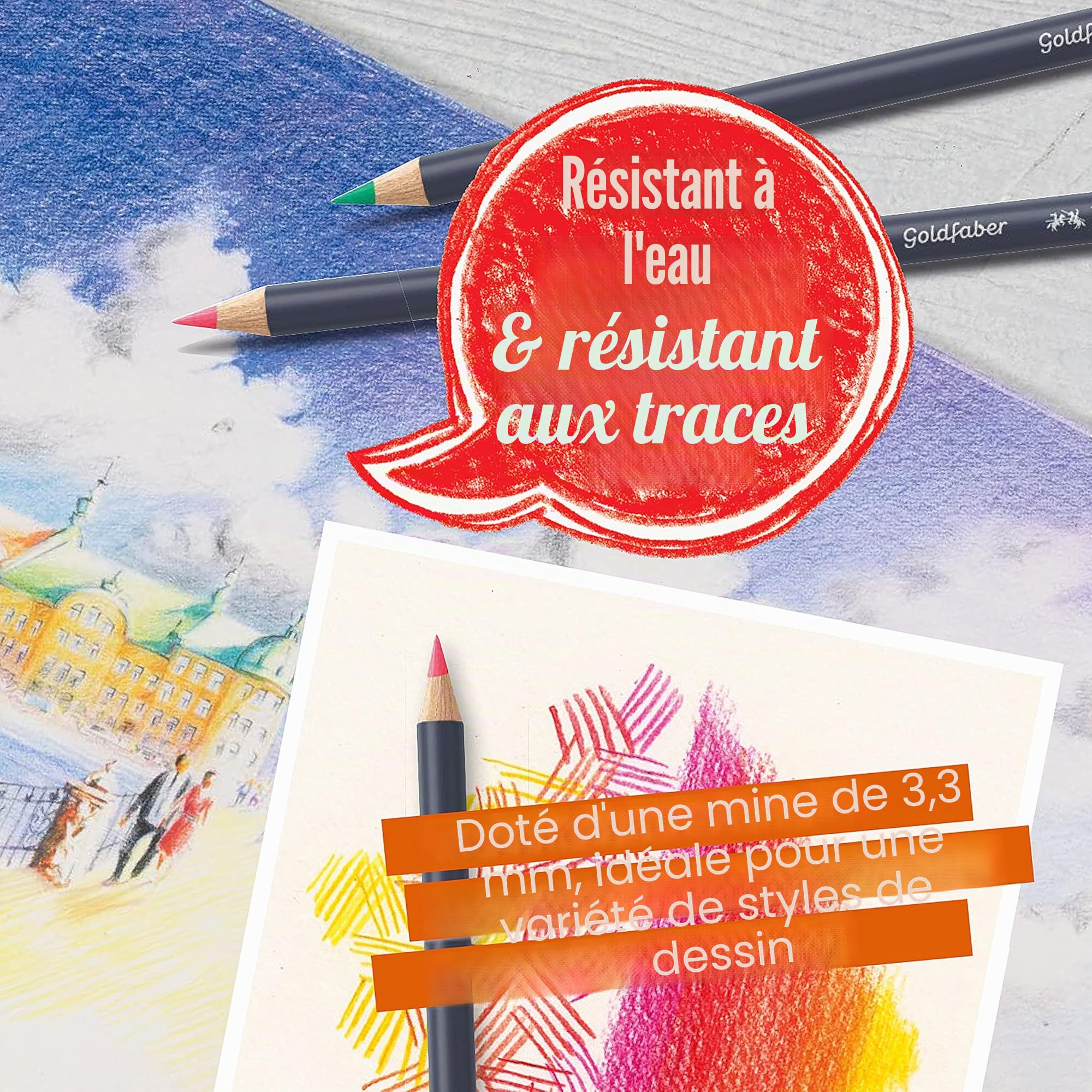 Faber-Castell - Coffret de crayons de couleur Goldfaber, 48 pièces