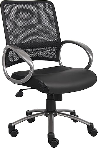 Miniatura 10 de Boss Office Products - Silla de invitados con acabado de peltre en color negro 250 lb