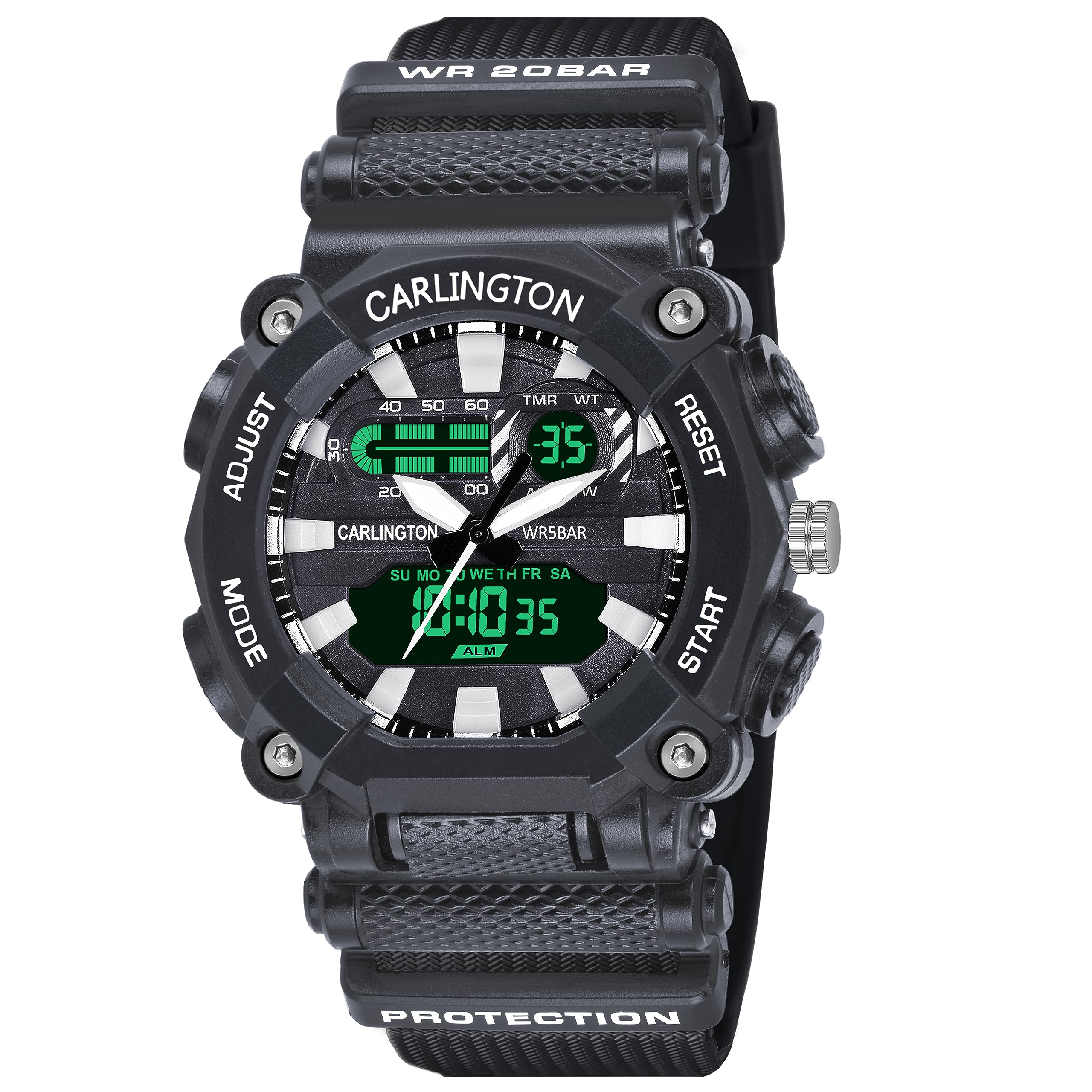 Carlington Resin Analog-Digital Sports Watch Chronograph,Dual Time,Alarm,Stopwatch,Water-Resistant,Shock-Resistant,Back Light Display-The Perfect Watch For Men And Boys-Ct3311(Yellow Dial)Yellow Band (B0CFH6CMFC) Amazon Price History, Amazon Price Tracker