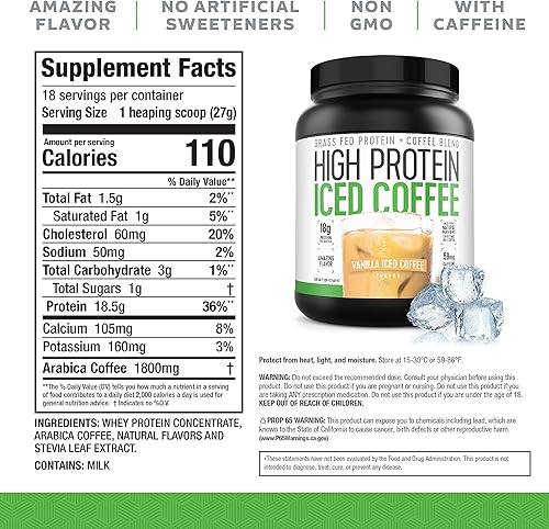 Miniatura 2 de Café helado con proteínas, café con alto contenido en proteínas, café con proteínas, apto para keto, 0.63oz de proteína, 0.07oz de carbohidratos,