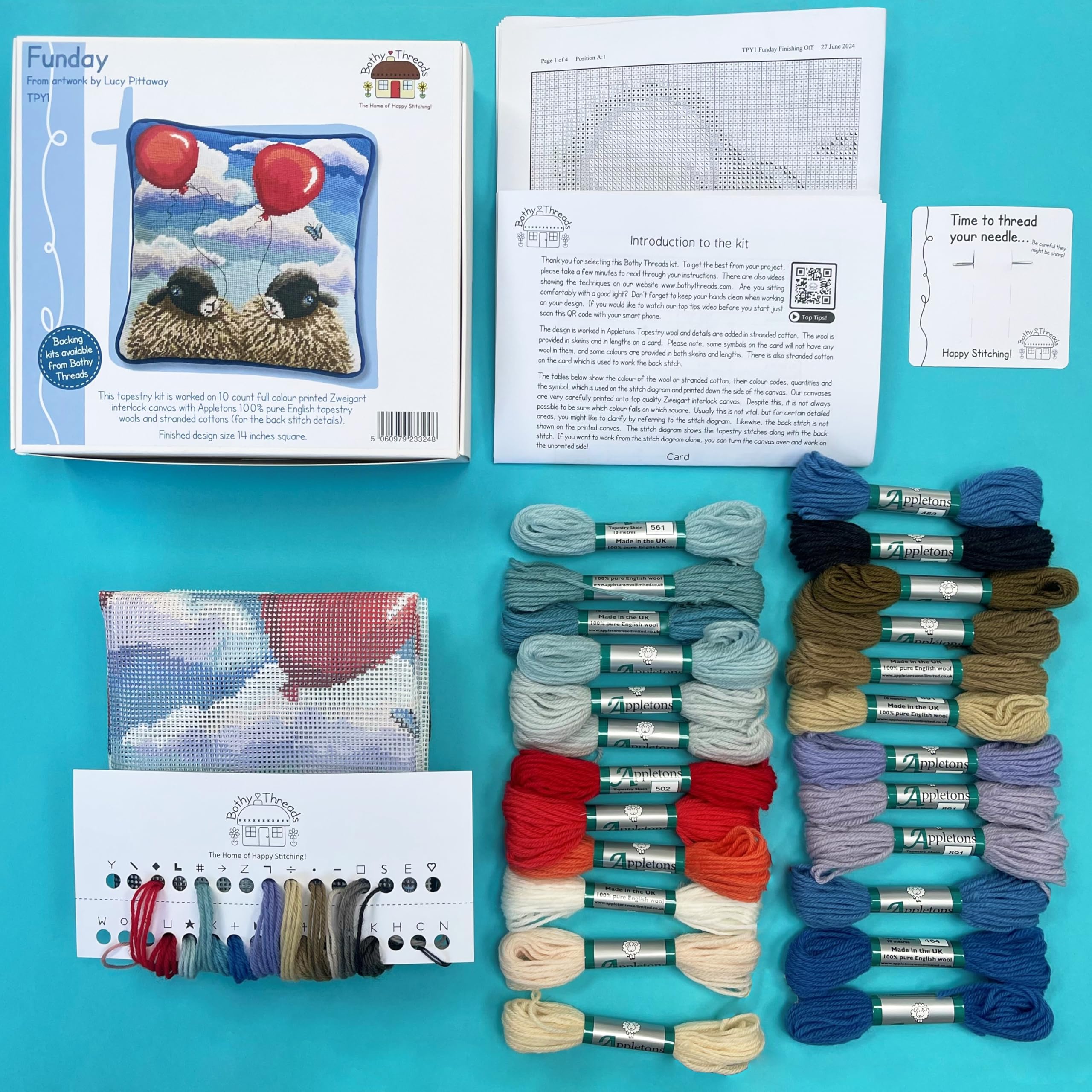 Bothy Threads Tapestry Kit - Funday, Multi, 14 inches - Image 3
